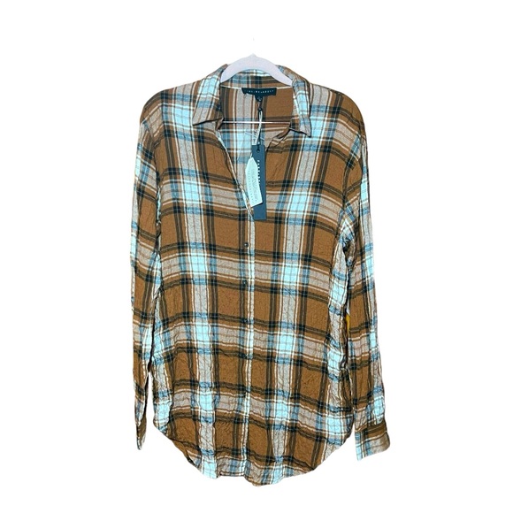 Jane and Delancey Tops - JANE + DELANCEY Oversized Plaid Button Down Top S NWT
